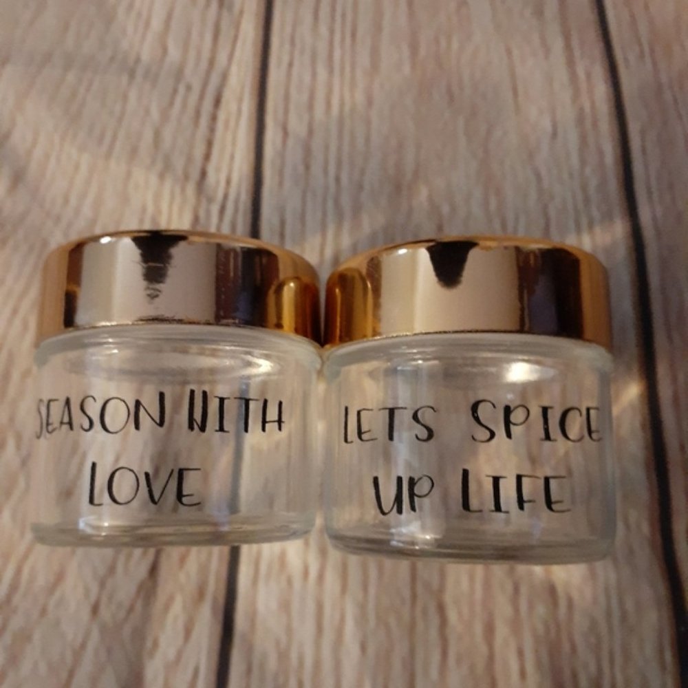 Decorative Rose Gold Glass Spice Jars